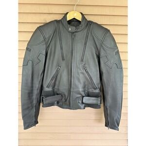 Men's LATREK FIELDSHEER 40‎ Black Leather Motorcycle Jacket